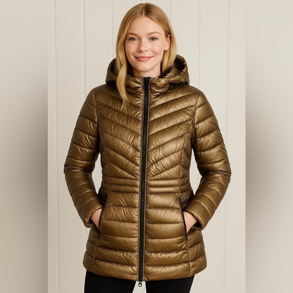 Golden Hour Puffer Coat by Noize | Medium